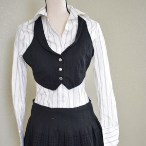Anxiety Button Top with Black Vest